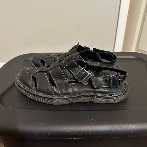 Dr Martens Size 13 Fisherman Leather Black Woven Adjustable Strap Sandals 11887 - Picture 2 of 6